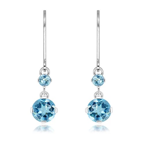 Tari Blue Topaz stříbrné náušnice s modrým topazem