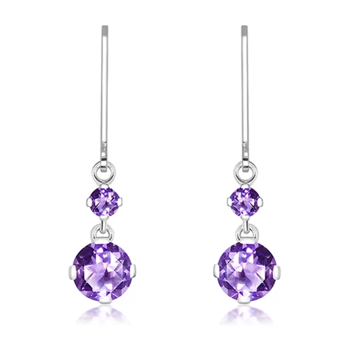 Tari S Amethyst stříbrné náušnice s fialovým amethystem