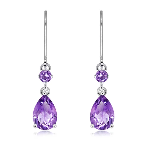 Tarel S Amethyst stříbrné náušnice s fialovým amethystem