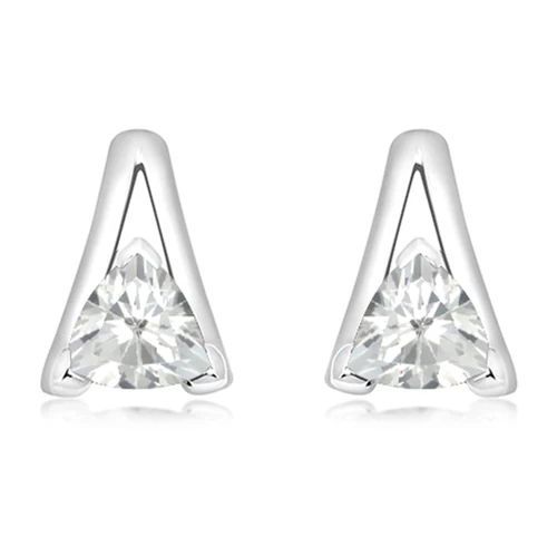 Edge White Topaz stříbrné náušnice s bílám topazem