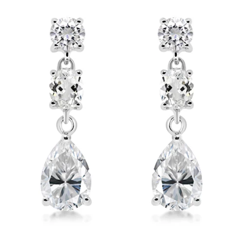 Porta White Topaz stříbrné náušnice s bílým topazem