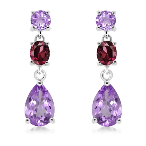 Porta S Amethyst stříbrné náušnice s fialovým amethystem