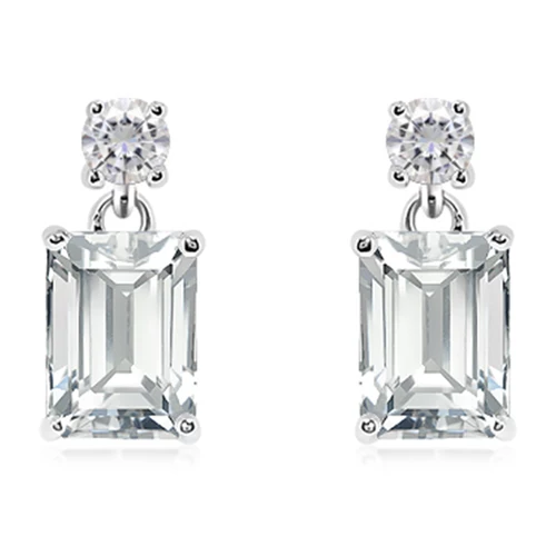 Glim White Topaz stříbrné náušnice s bílým topazem