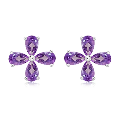 Time S Amethyst stříbrné náušnice s fialovým amethystem