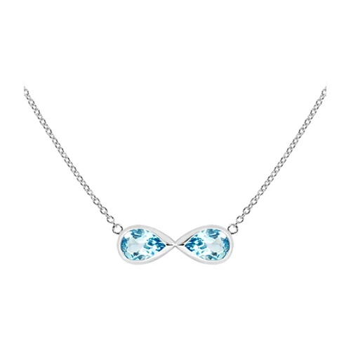 Tail Blue Topaz stříbrný náhrdelník s modrým topazem