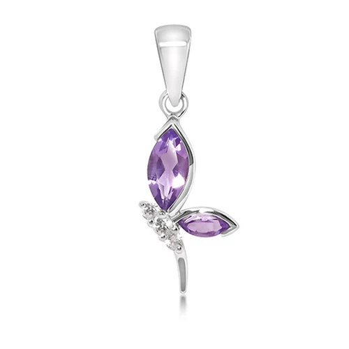 Stare Amethyst + White Topaz stříbrný přívěsek s ametystem a bílým topazem