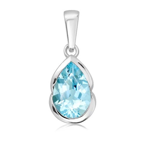 Teras Blue Topaz stříbrný přívěsek s modrým topazem