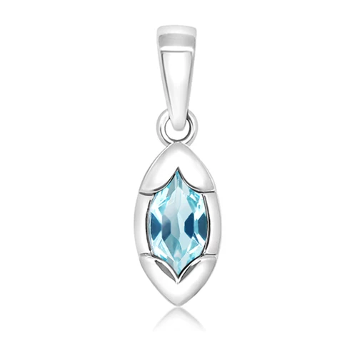 Roset Blue Topaz stříbrný přívěsek s modrým topazem