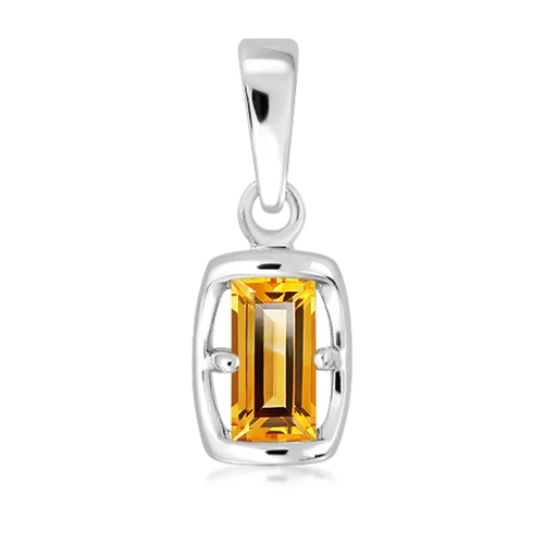 Mist Golden Citrine stříbrný přívěsek se zlatým citrínem