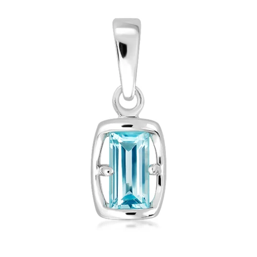 Mist Blue Topaz stříbrný přívěsek s modrým Topazem