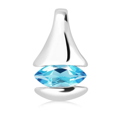 Danube Blue Topaz stříbrný přívěsek s modrým topazem