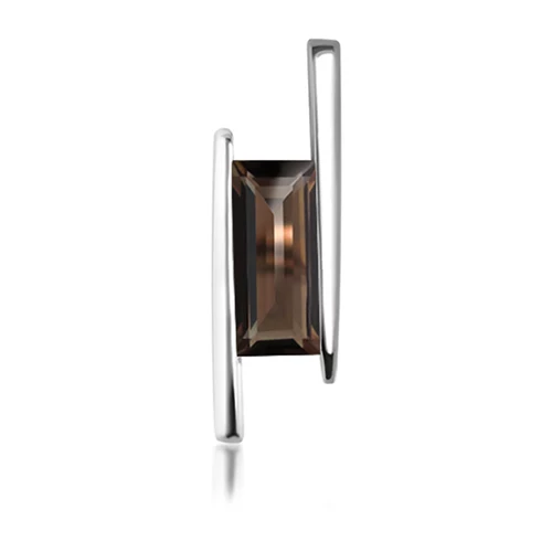 Candle Smoky Quartz stříbrný přívěsek s hnědým quartzem