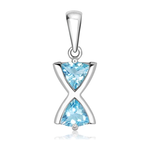 Flod Blue Topaz stříbrný přívěsek s modrým topazem