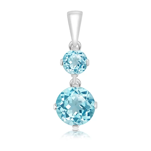 Cosma Blue Topaz stříbrný přívěsek s modrým topazem