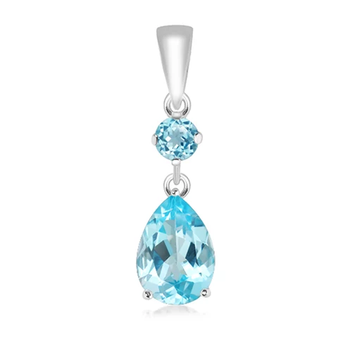 Valet Blue Topaz stříbrný přívěsek s modrým topazem