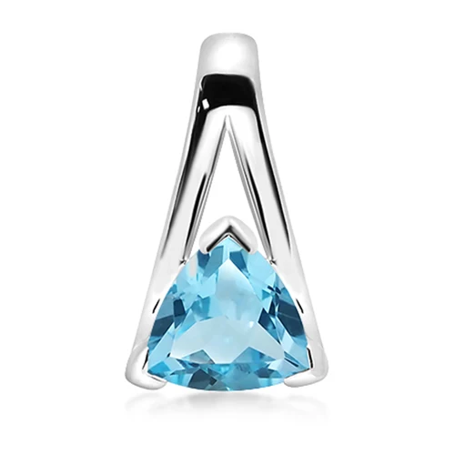Flame Blue Topaz stříbrný přívěsek s modrým topazem