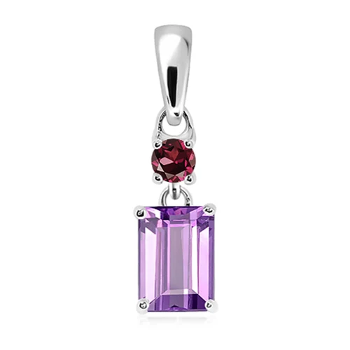 Mure S Amethyst + Rhodolit stříbrný přívěsek s amethystem a rhodolitem