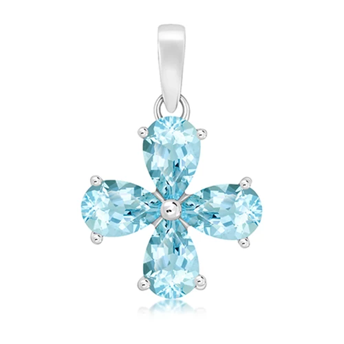 Shard Blue Topaz stříbrný přívěsek s modrým topazem