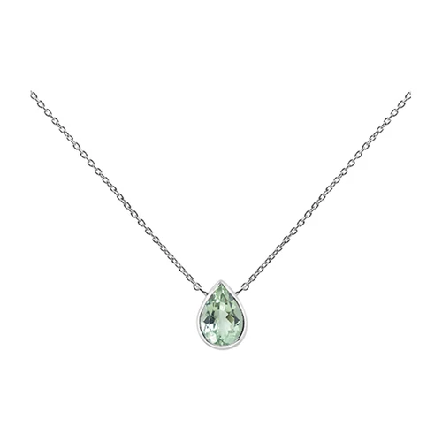 Ether Green Amethyst stříbrný náhrdelník se zeleným ametystem