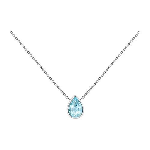 Ether Blue Topaz stříbrný náhrdelník s modrým topazem