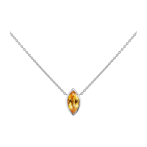 Casta Golden Citrine stříbrný náhrdelník se žlutým citrínem