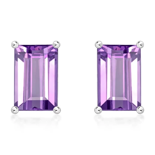 Luster S Amethyst stříbrné náušnice s fialovým amethystem