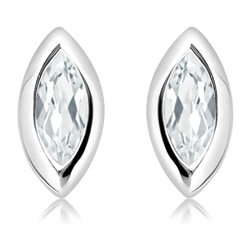 Aurora White Topaz stříbrné náušnice s bílým topazem