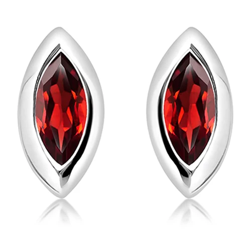 Aurora Garnet stříbrné náušnice s granátem