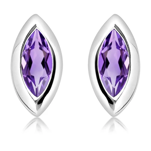 Aurora S Amethyst stříbrné náušnice s ametystem