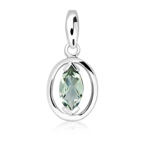 Ivor S Green Amethyst stříbrný přívěsek se zeleným ametystem