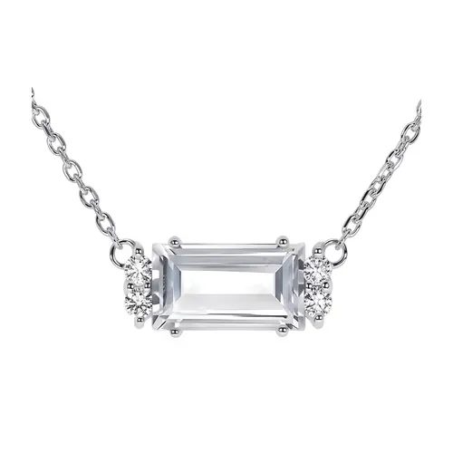 Nara S White Topaz stříbrný náhrdelník s bílými topazy