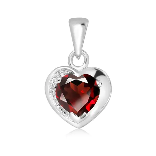 Norelia S Garnet + White Topaz stříbrné přívěsek s granátem a bílými topazy