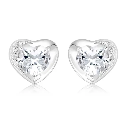 Elvara S White Topaz stříbrné náušnice s bílými topazy